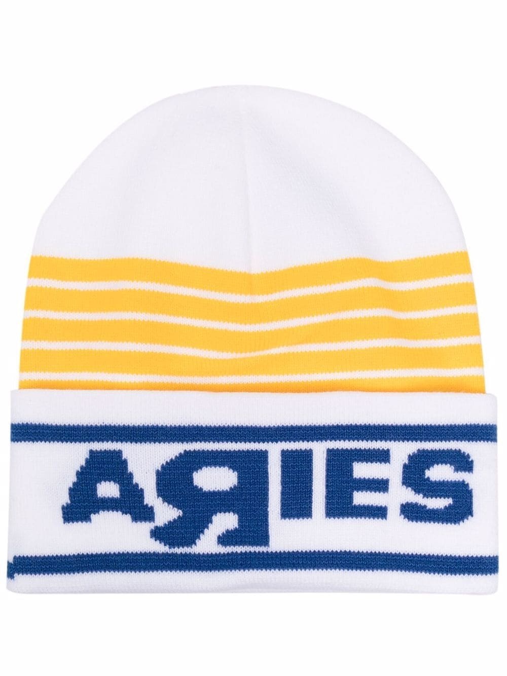 slogan-print knitted beanie - 1