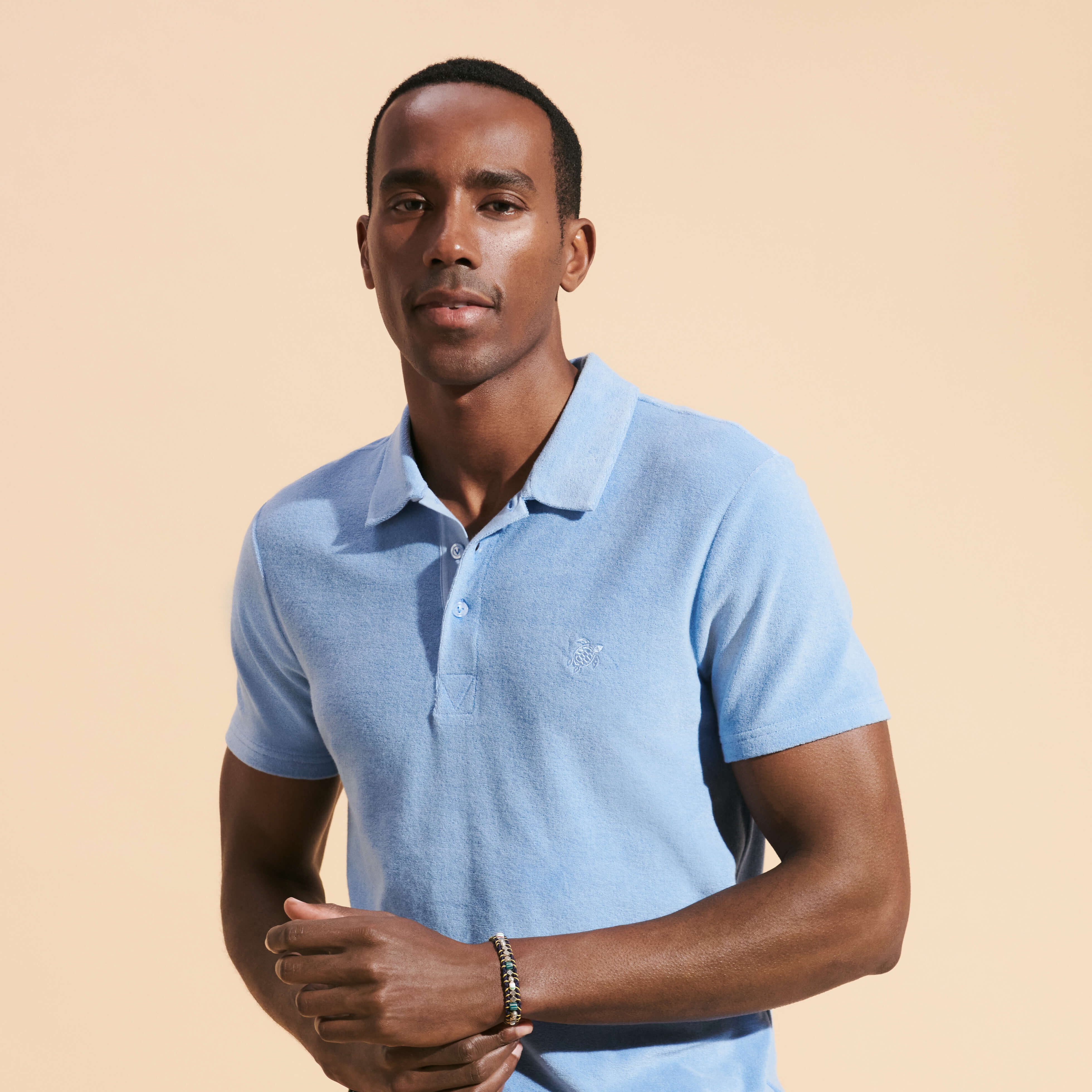 Men Organic Cotton Terry Polo Solid - 5