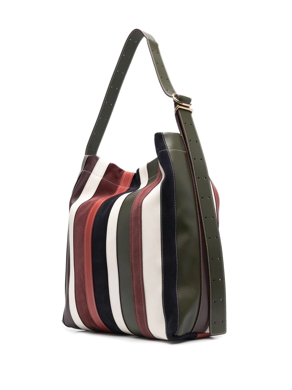 striped top-handle tote - 3