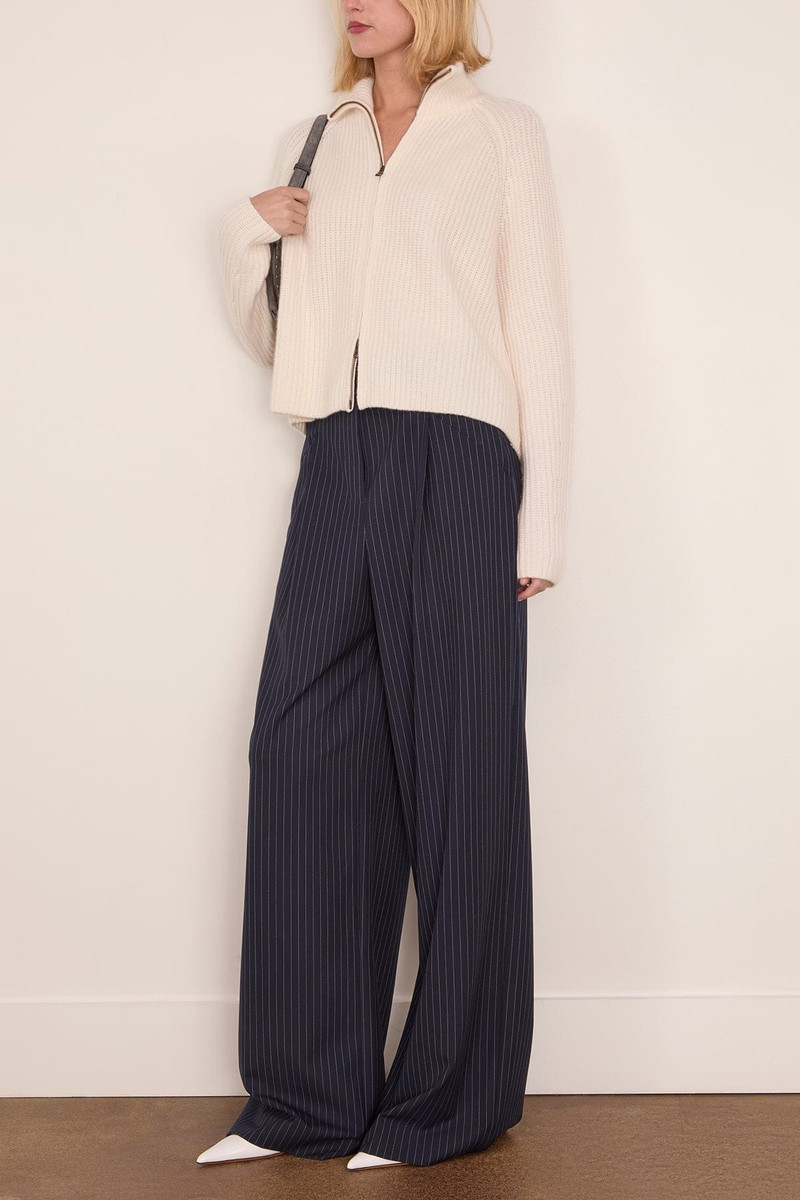 LISA YANG Sadie Zip Cardigan in Cream outlook