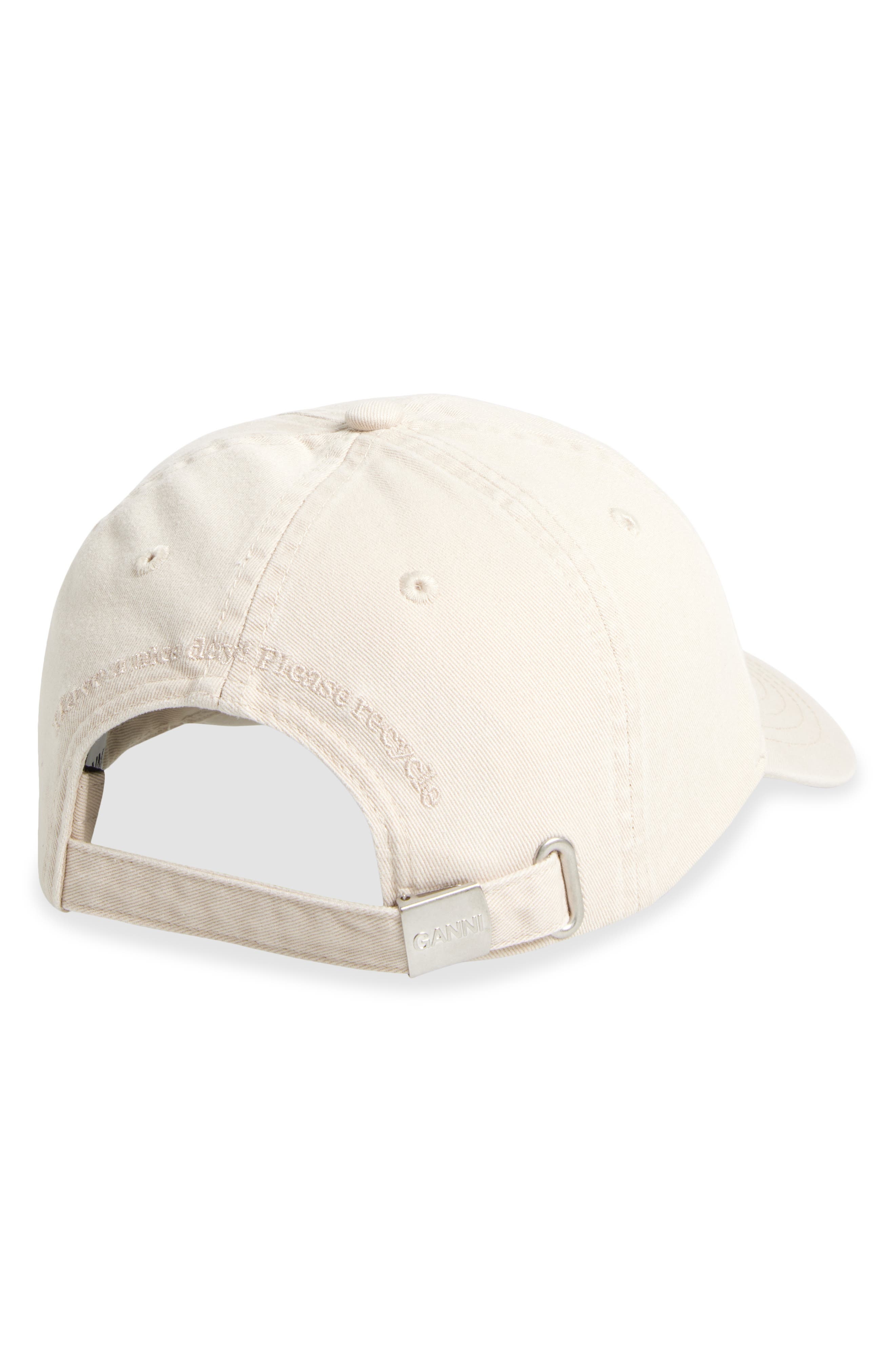 Ganni Washed Cotton Canvas Baseball Cap in Egret at Nordstrom - 2