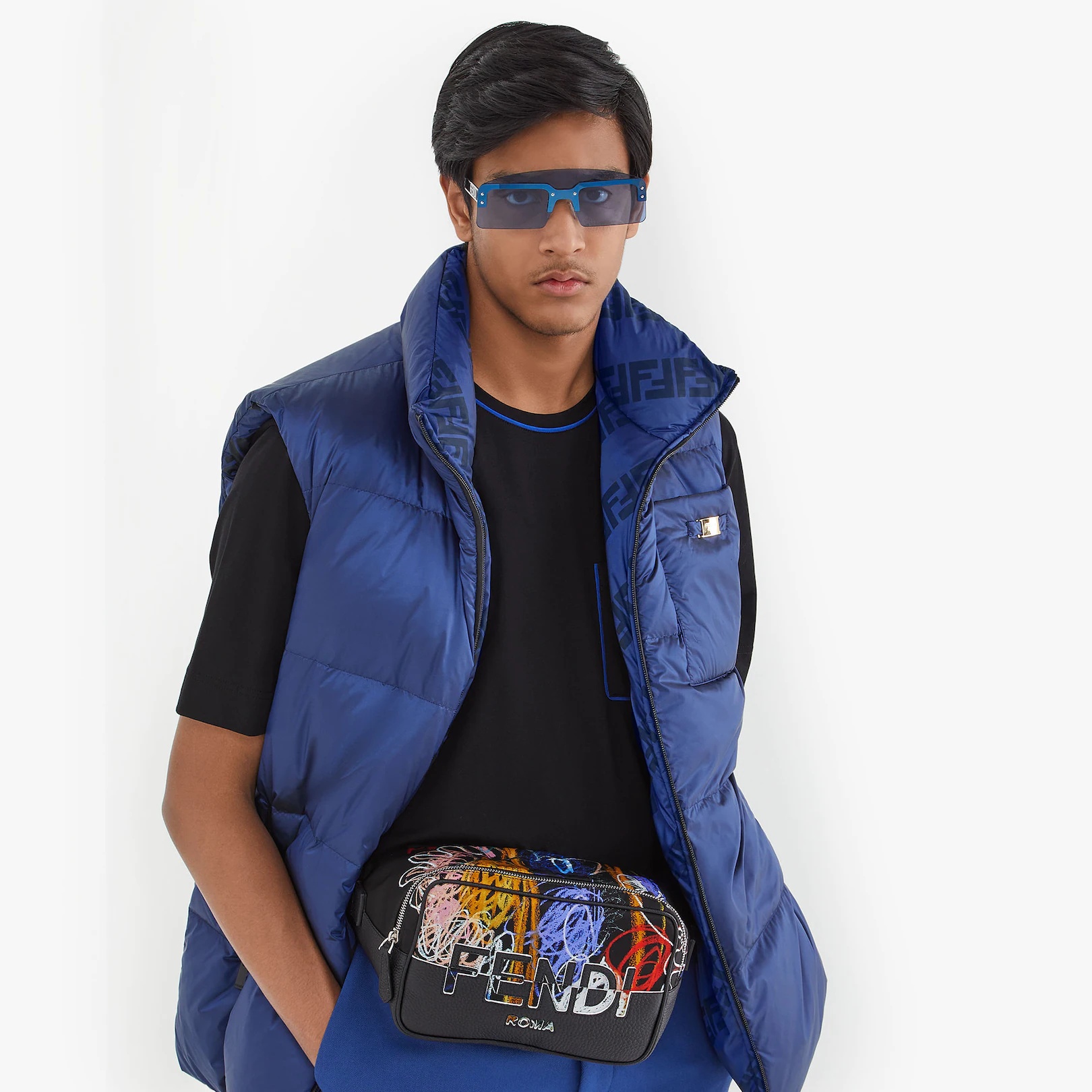 Multicolor nylon and leather bag - 6
