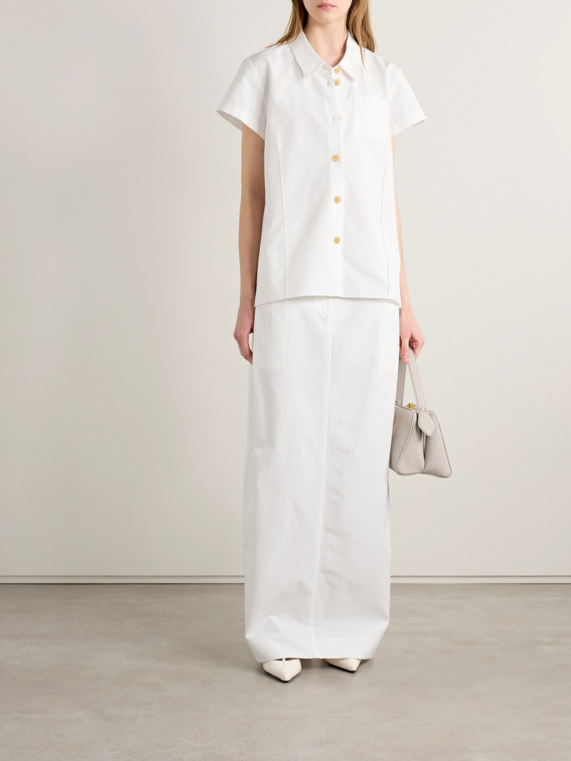 KHAITE Lucian Pleated Cotton-poplin Maxi Skirt outlook