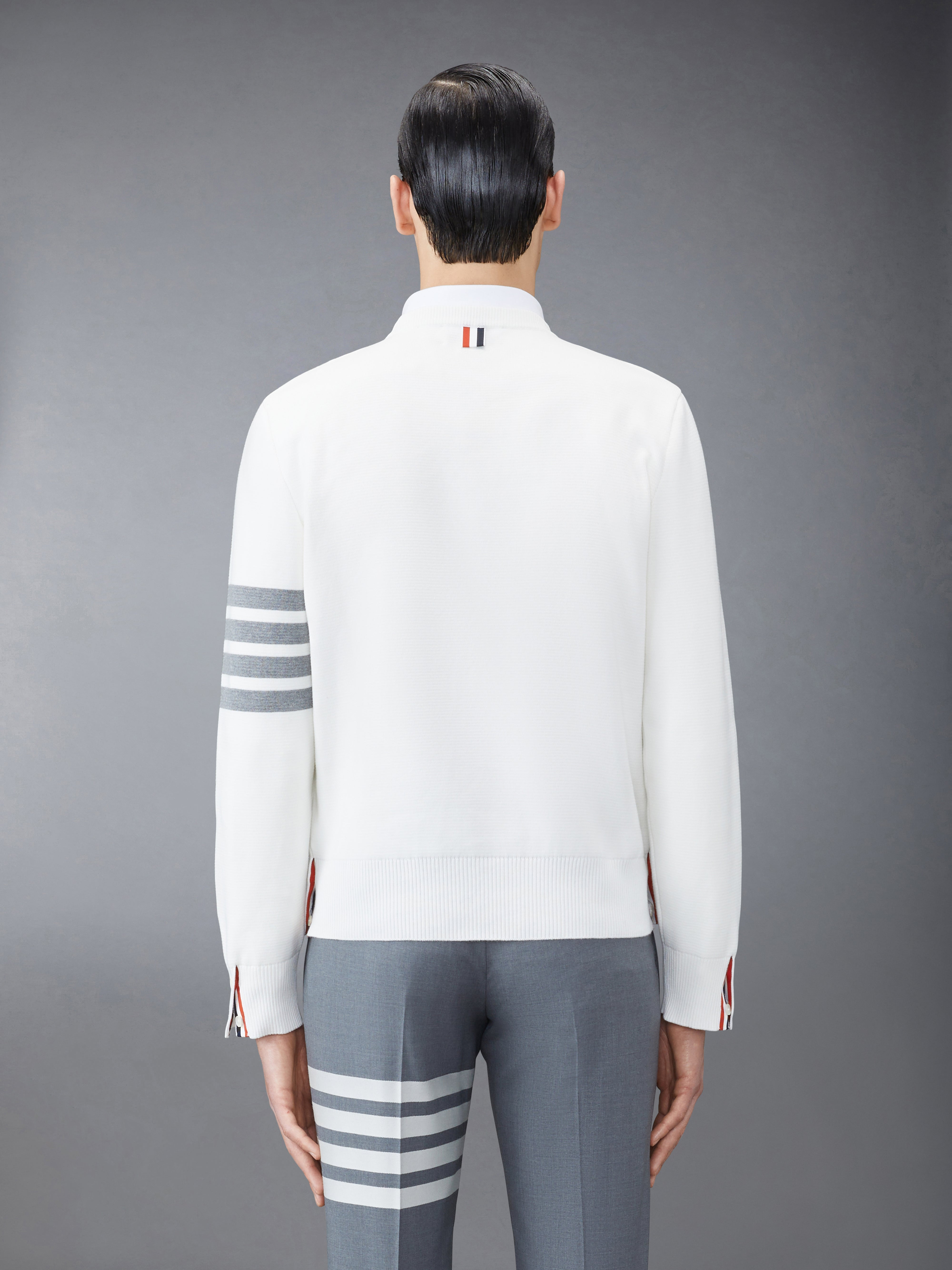 Whitemilano Stitch Cotton 4-bar Crew Neck Pullover - 2