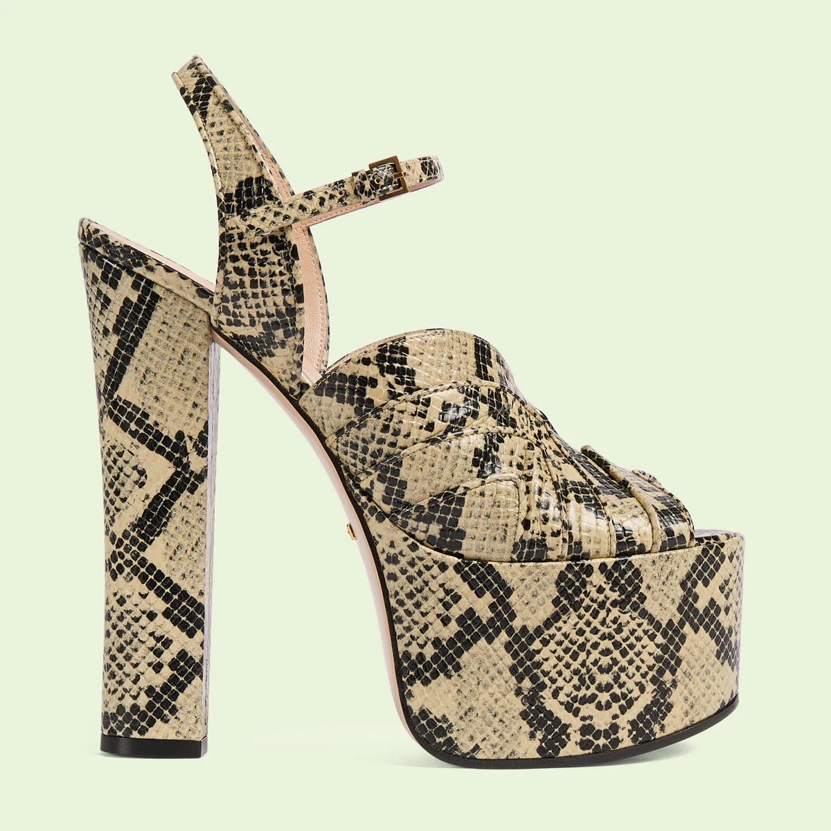 Women's python print platform sandal - 1