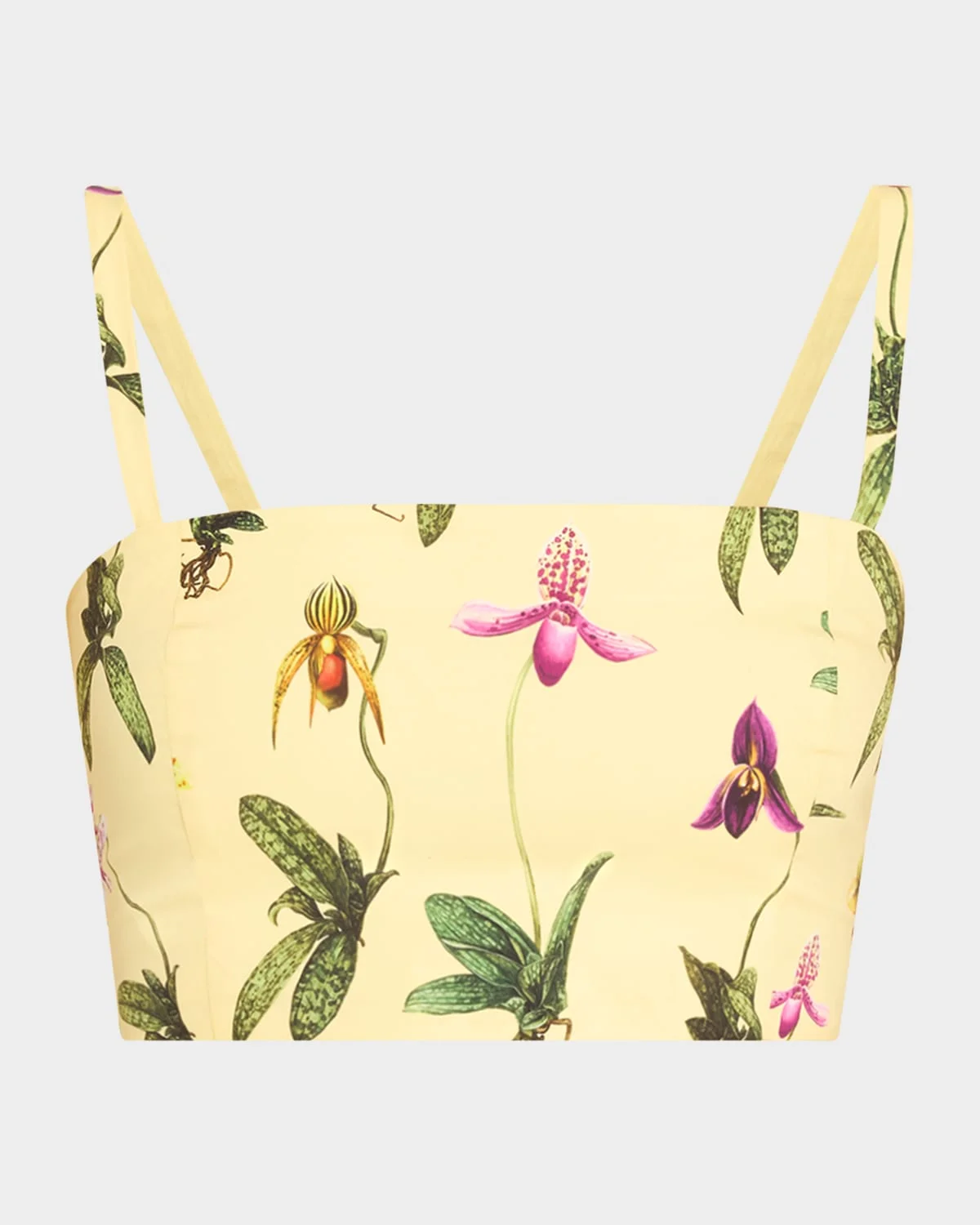 Orchid Print Poplin Cropped Tank - 1