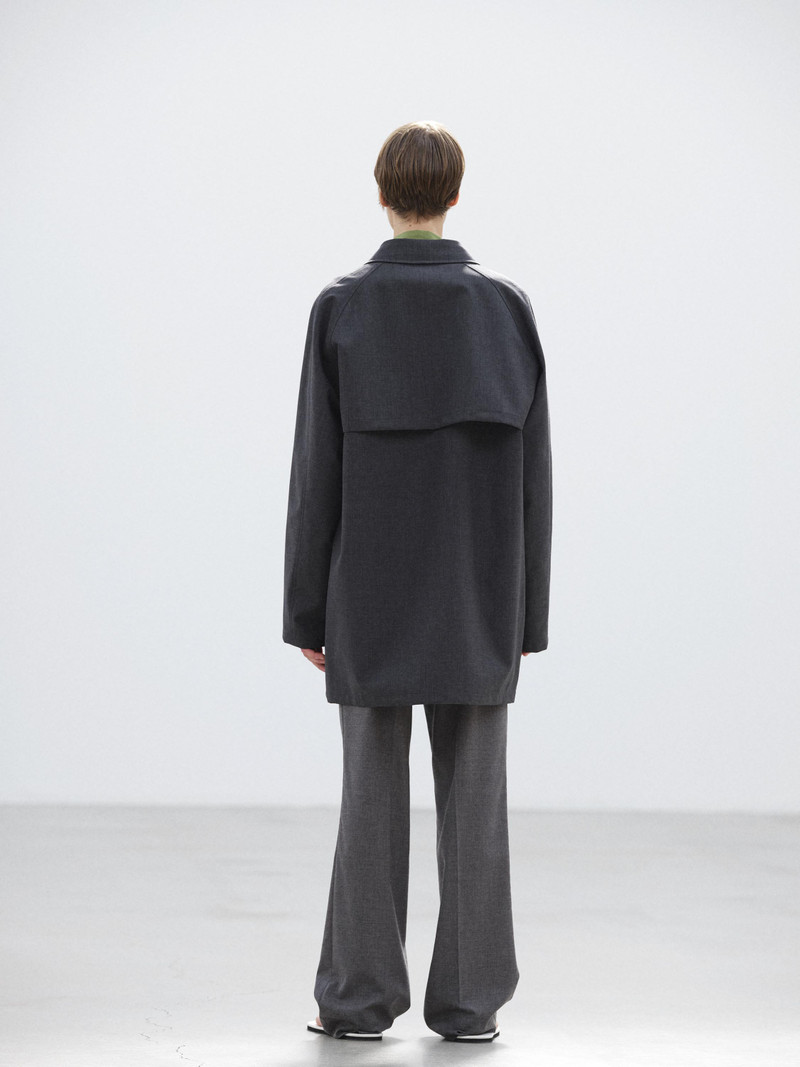 BONDED TROPICAL WOOL SHORT COAT 6