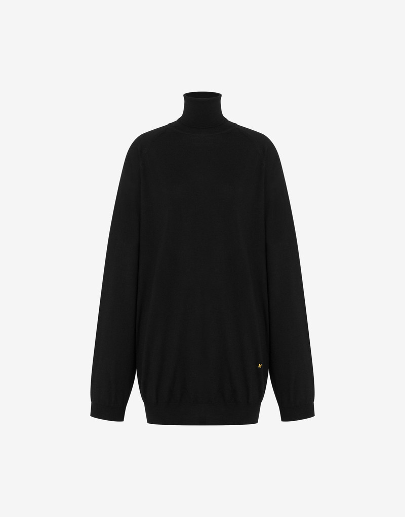 WOOL SWEATER WITH CUT-OUT GOLDEN M - 1