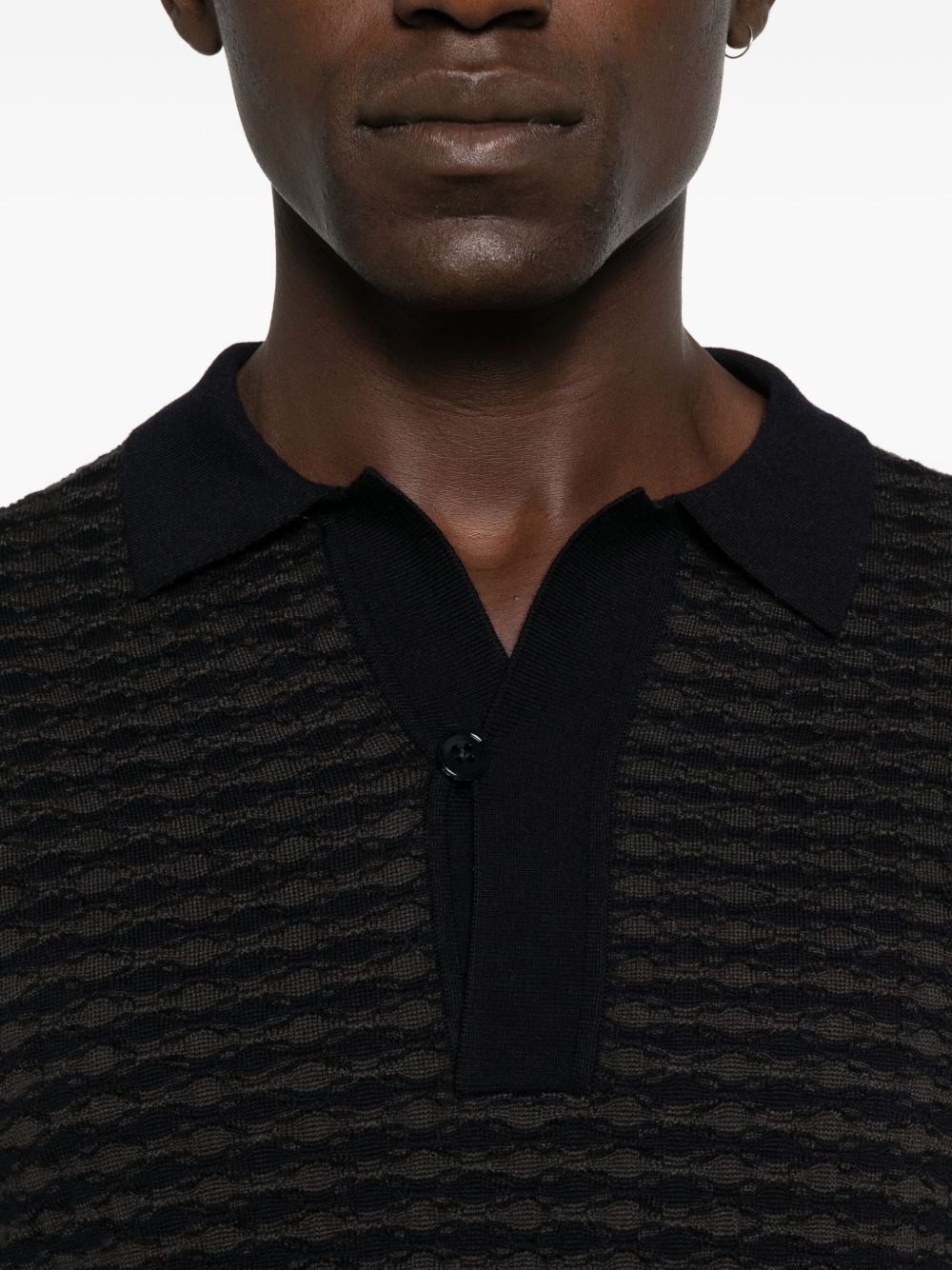 textured polo shirt - 5