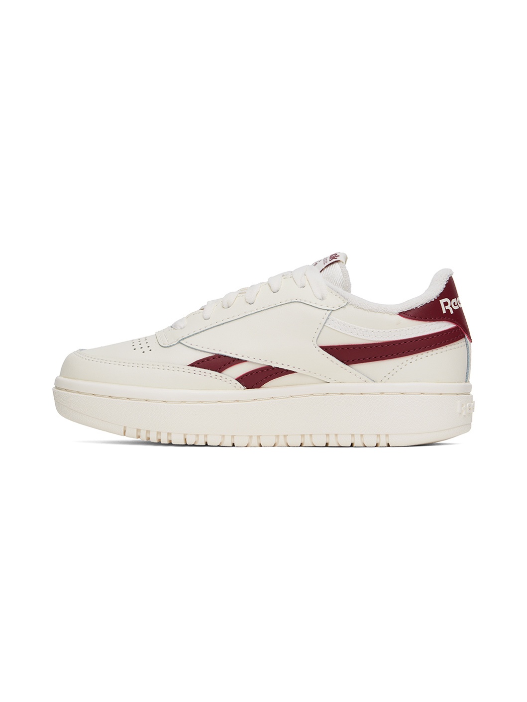 Off-White & Burgundy Club C Double Revenge Sneakers - 3