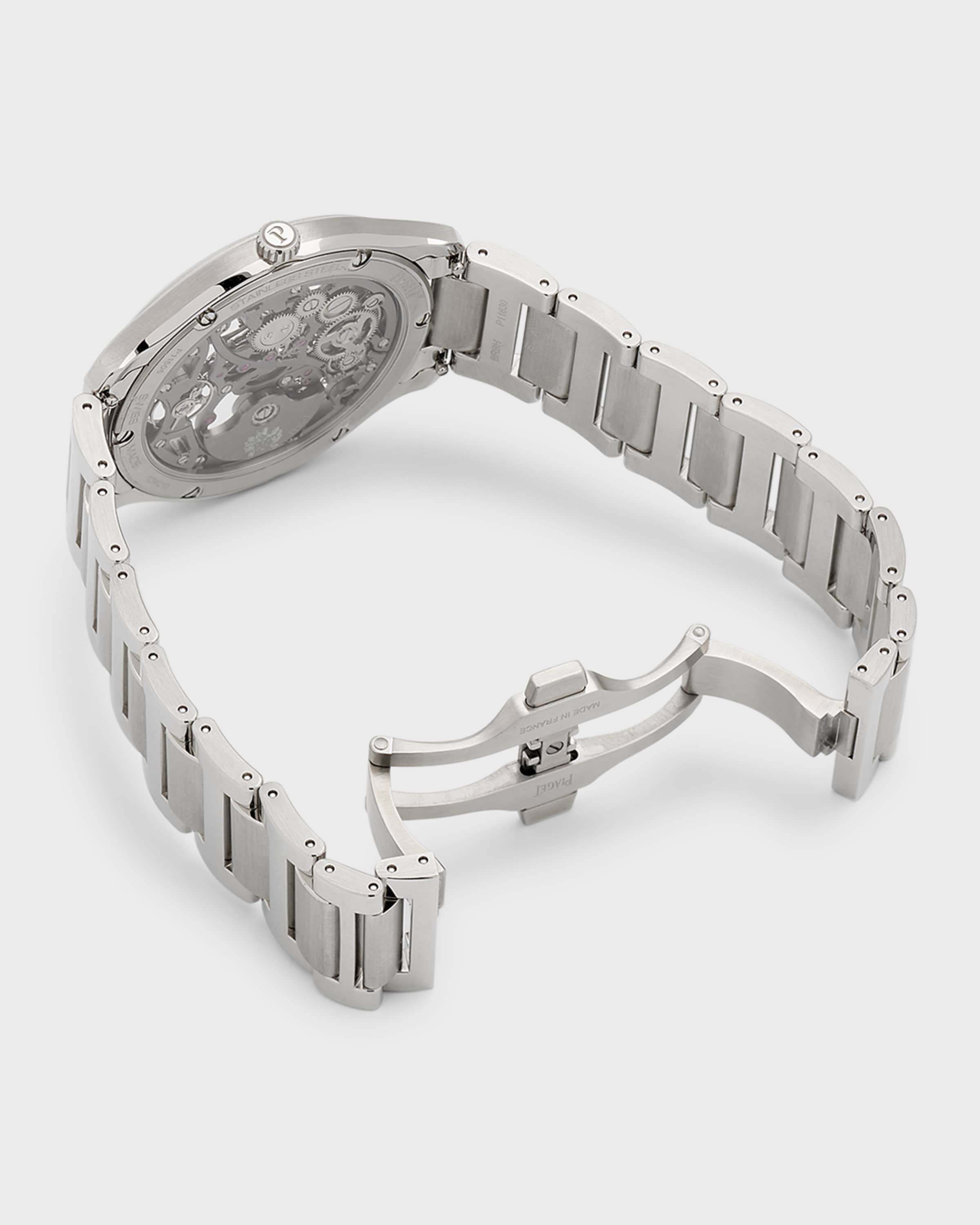 42mm Polo Skeleton Watch with Bracelet Strap, Gray - 4