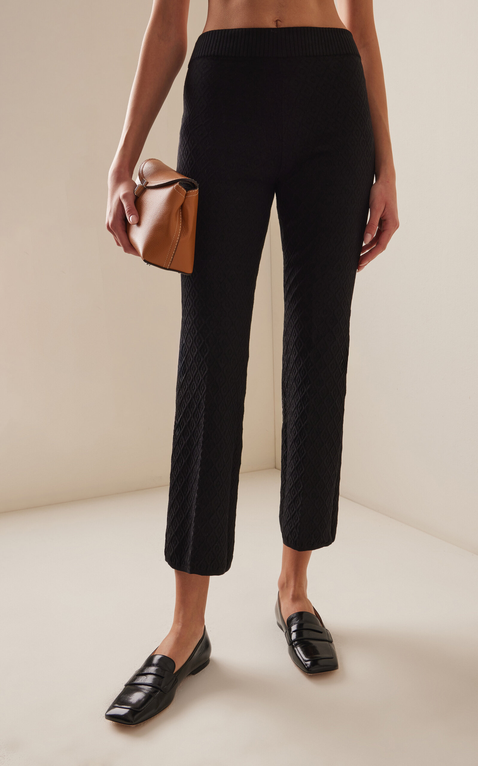 Kickit Flared Diamond-Jacquard Knit Pants black - 3