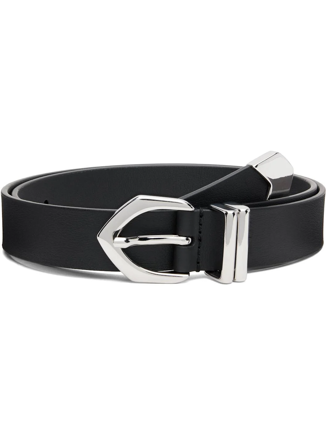 Black Skinny Nappa Calf Leather Belt - 1