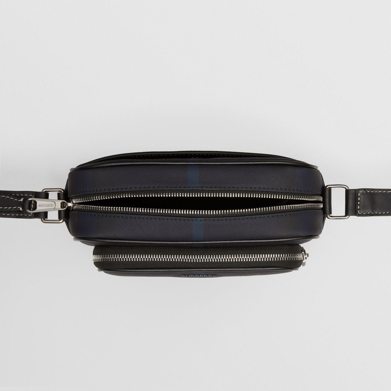 Exaggerated Check and Leather Crossbody Bag - 5