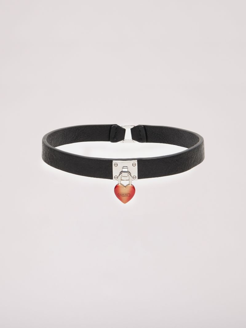 FIRE HEART LEATHER CHOKER 1