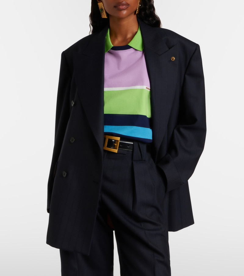 VERSACE Double-breasted oversized virgin wool blazer outlook
