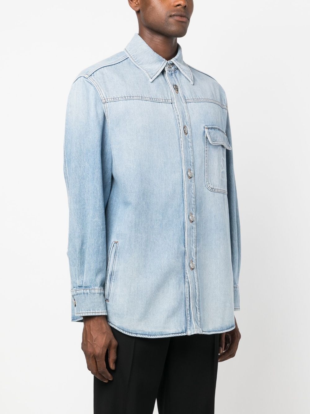 VLogo denim shirt - 3