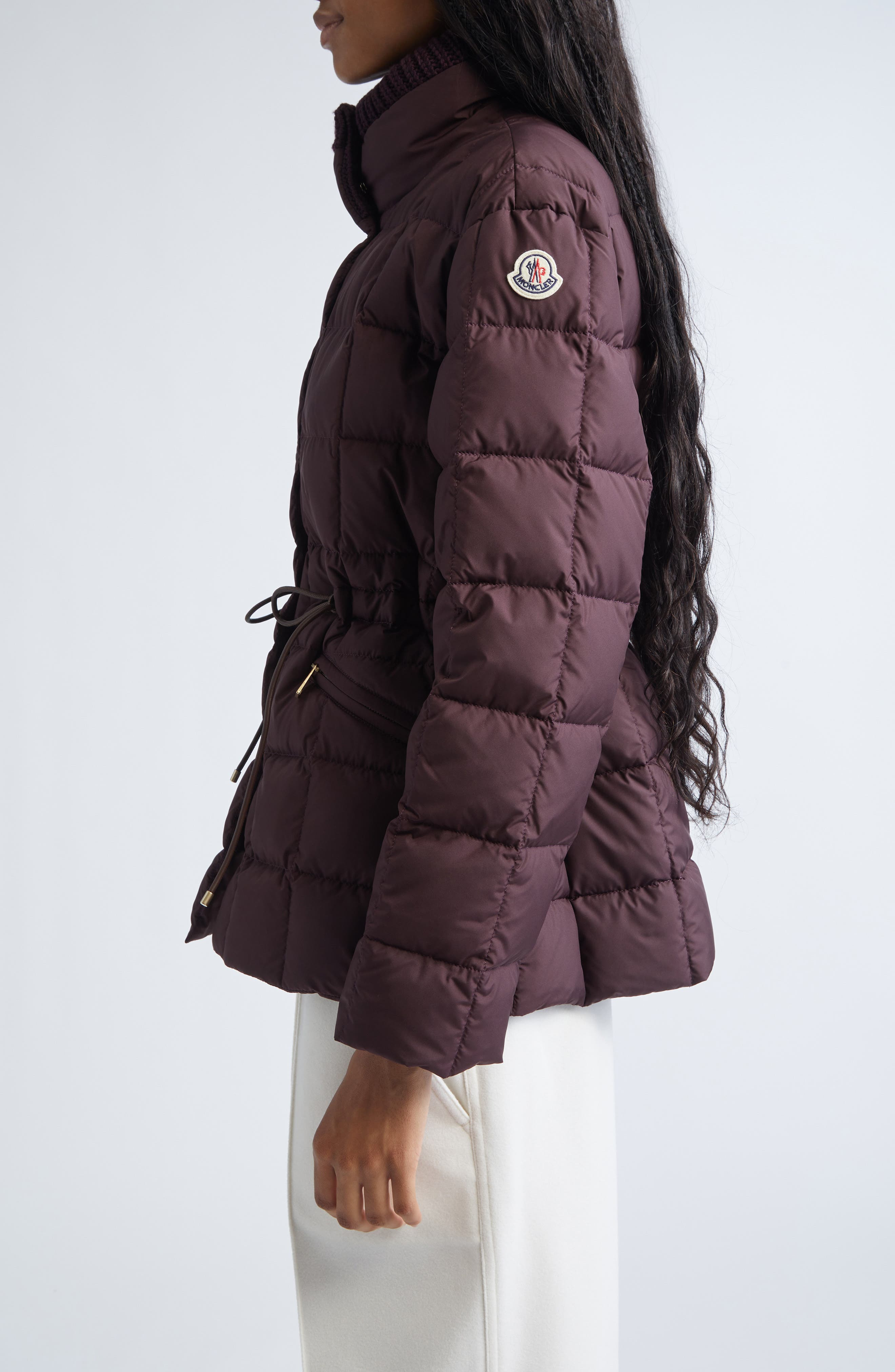 Moncler Antigone Box Quilted Down Jacket in Dark Mahogany at Nordstrom - 3