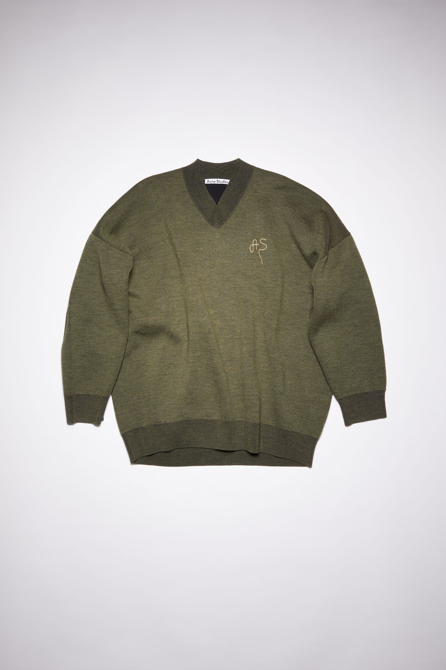 V-neck sweater - Deep Green - 1