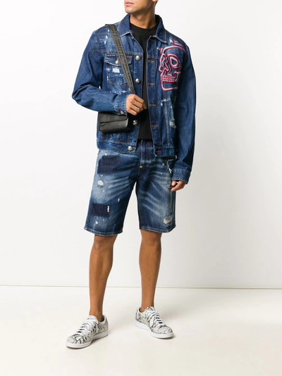 PHILIPP PLEIN straight leg embroidered patch jeans outlook