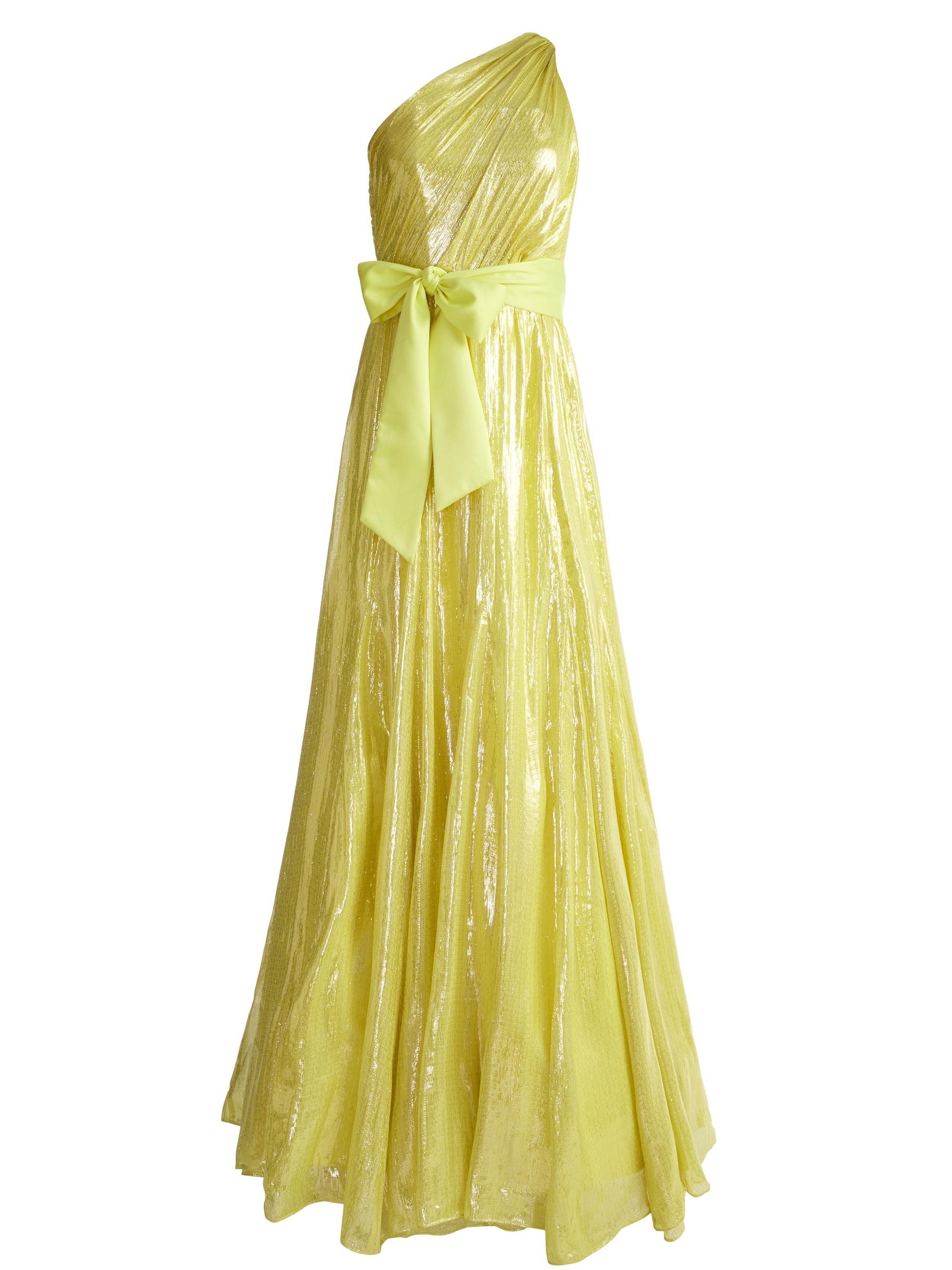 Alice + Olivia MILAN ONE SHOULDER GOWN WITH WAIST BOW