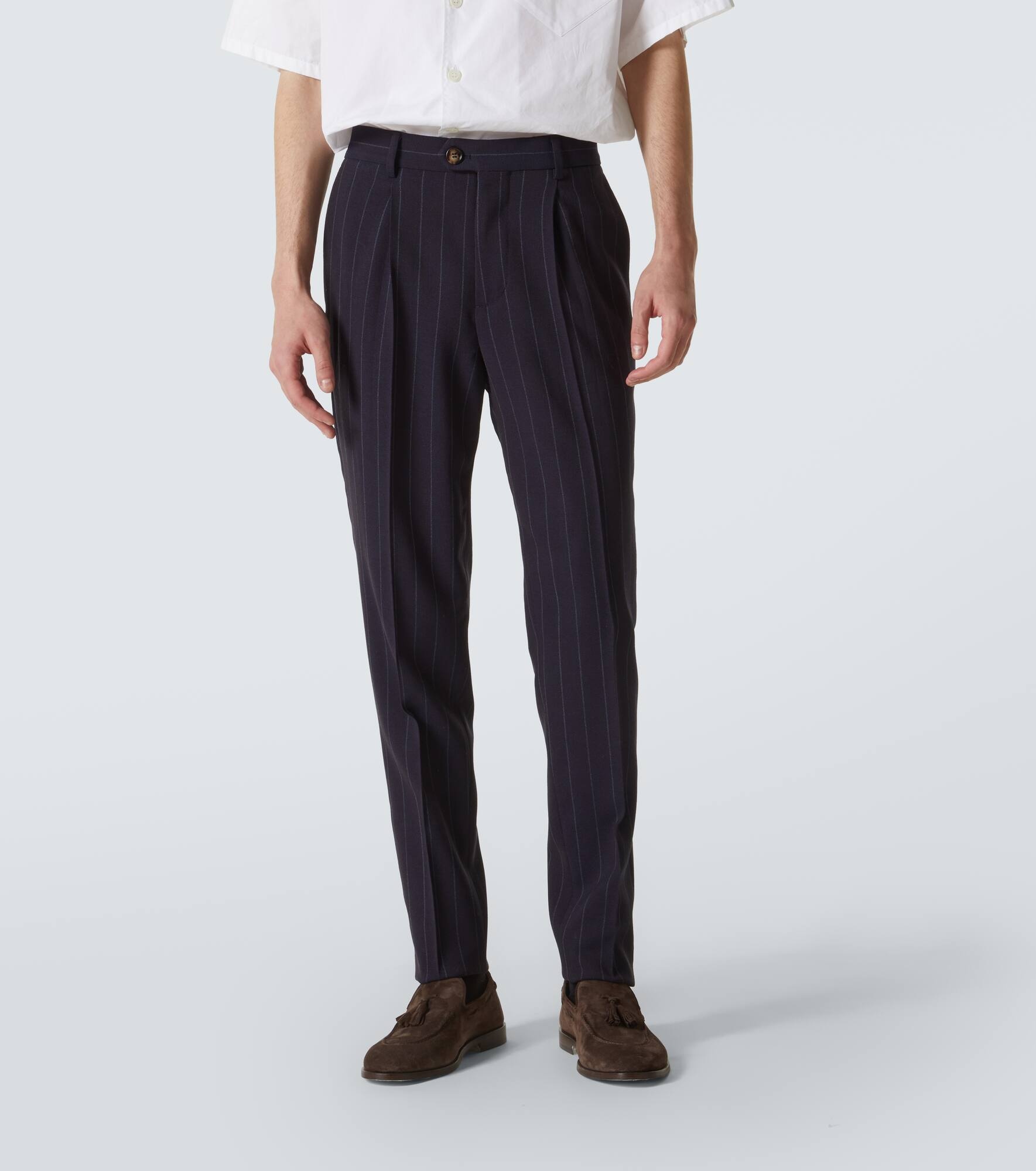 Chalkstripe wool straight pants - 3