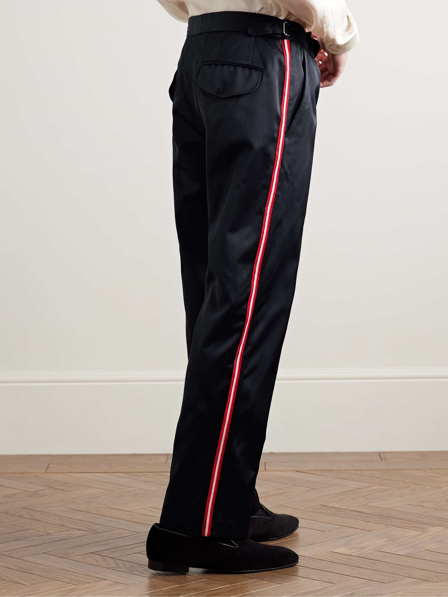Major League Straight-Leg Striped Satin Trousers - 4