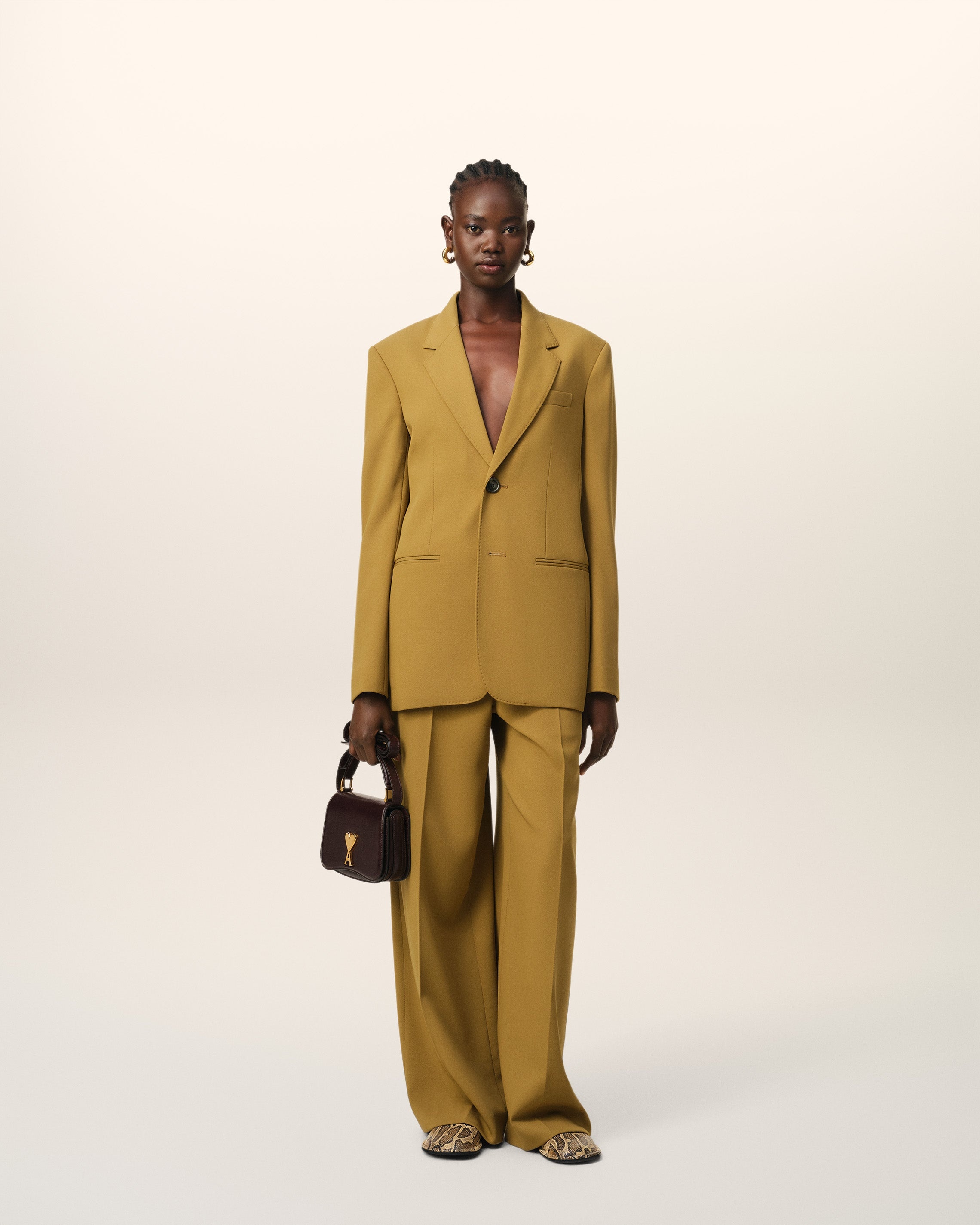 MUSTARD WOOL SEMI-LINED JACKET - 2