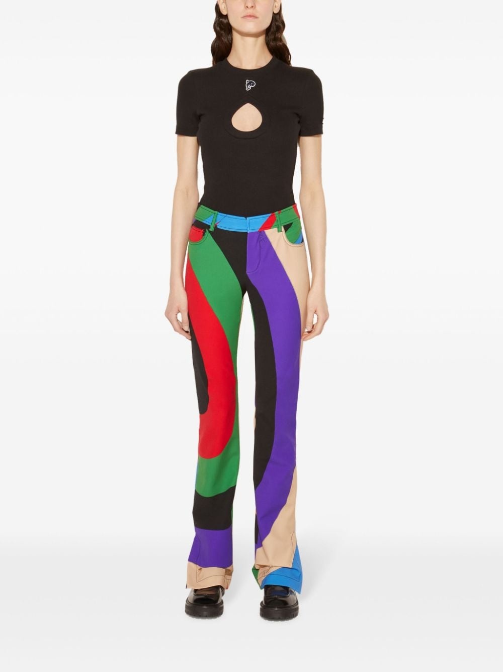 teardrop cut-out T-shirt - 2