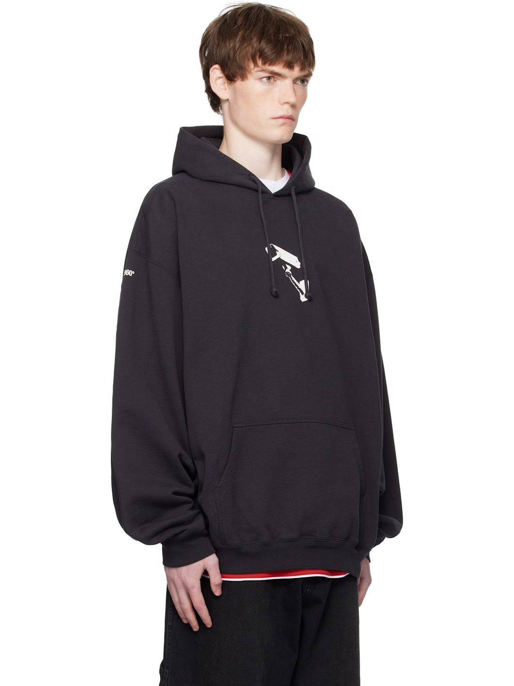 Black 'CCTV' Oversized Hoodie - 2