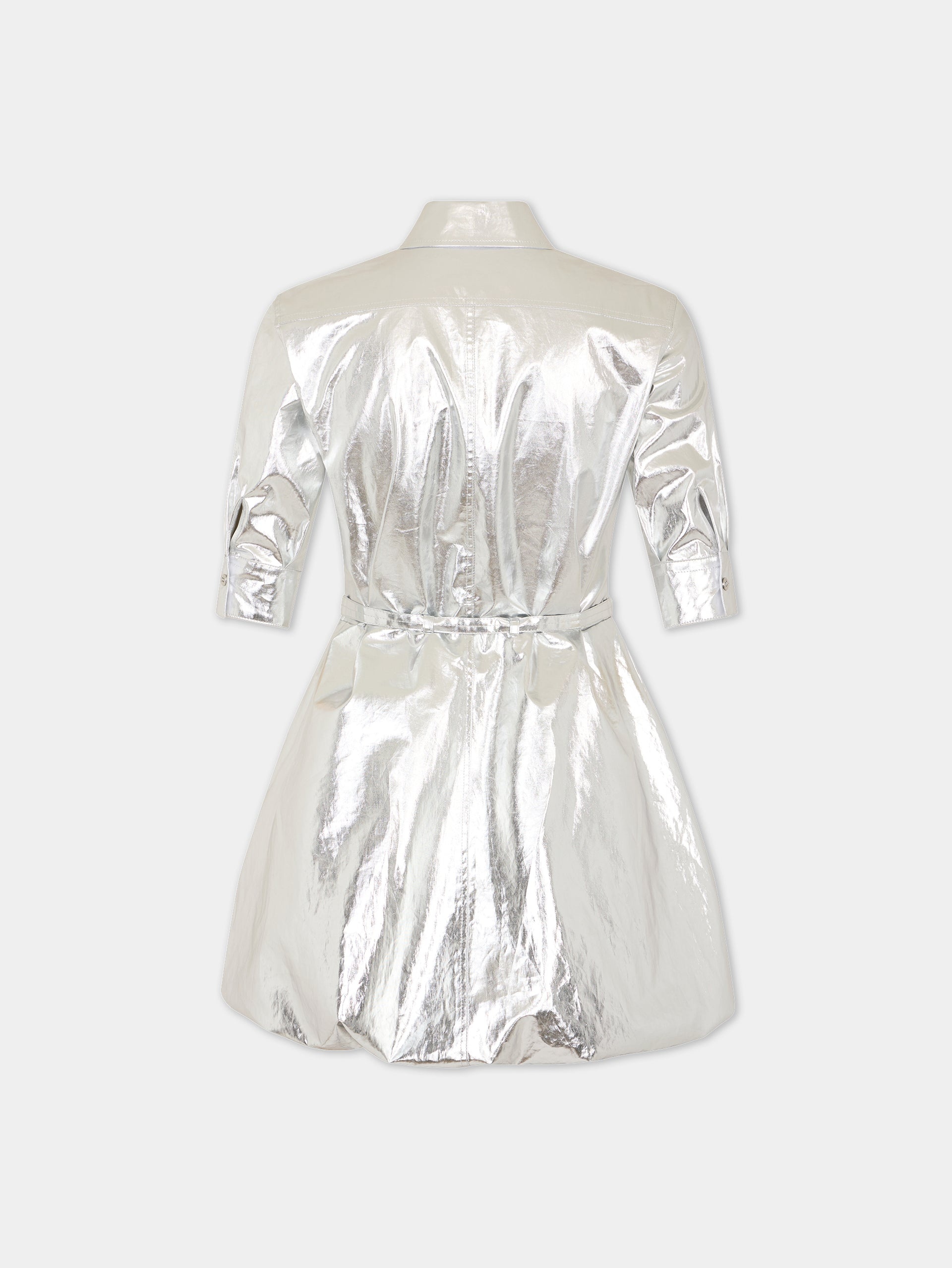 MINI METALLIC DRESS WITH POCKETS - 2