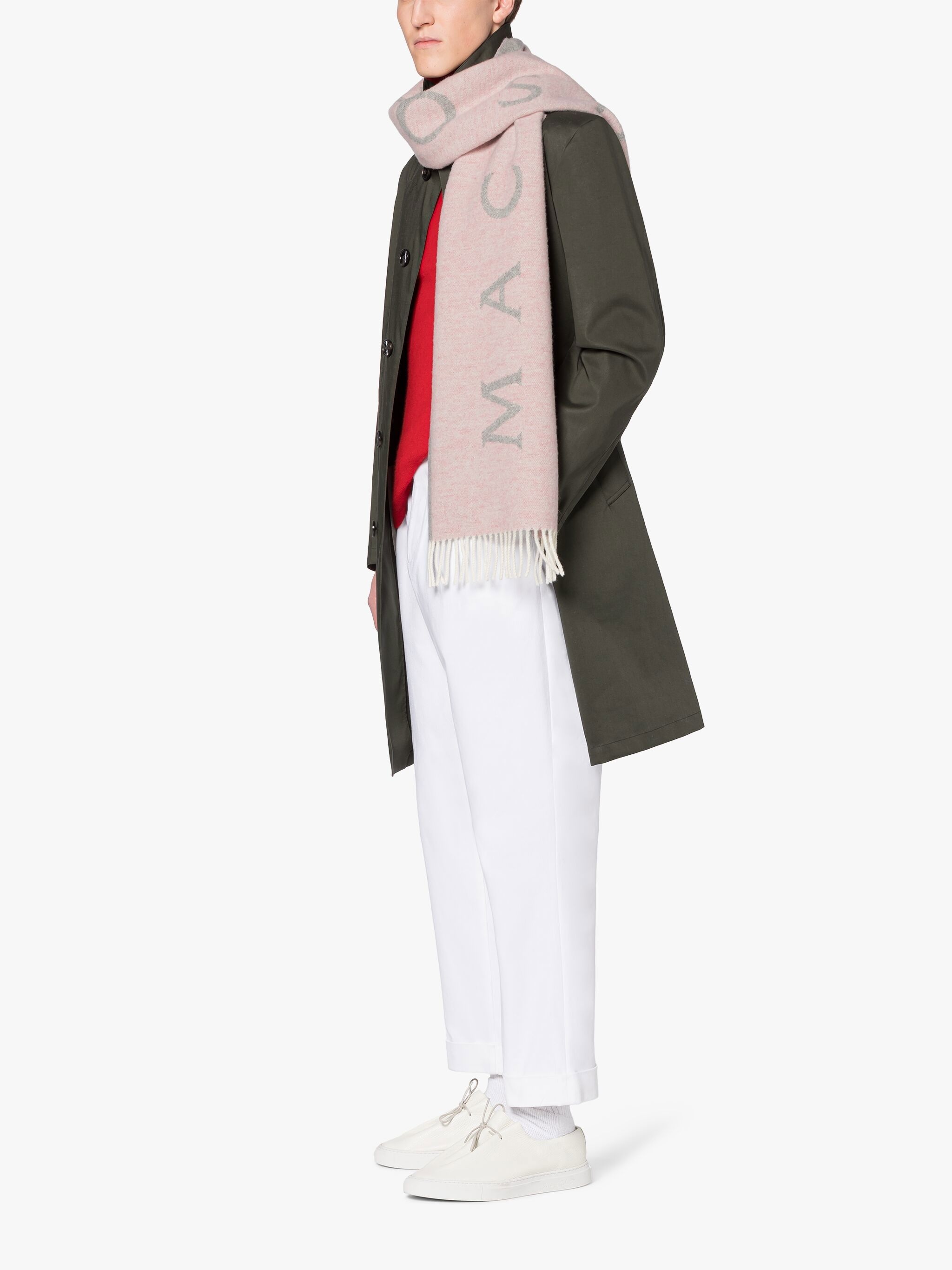 EDINBURGH PINK WOOL LOGO SCARF - 4
