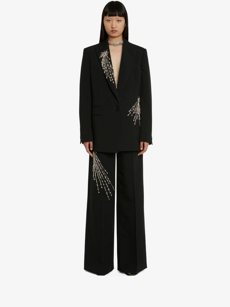 Alexander McQueen Women's Astral Jewel Single-breasted Jacket in Black outlook