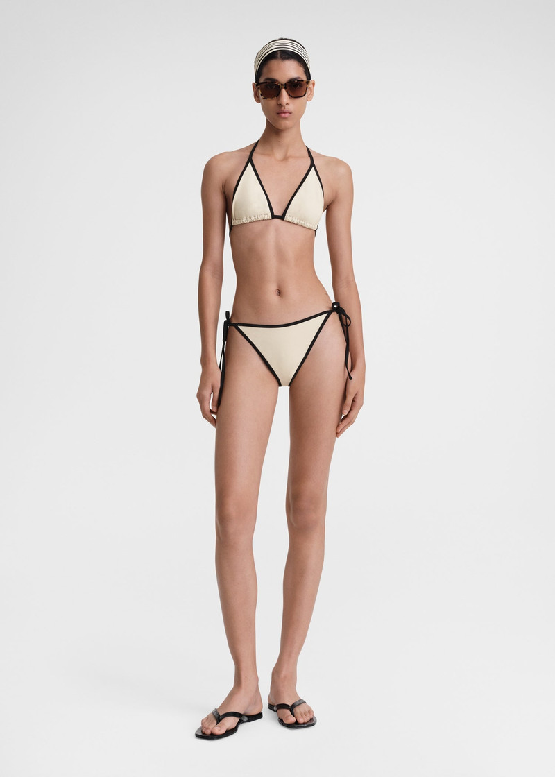 Totême Stripe tie bikini bottoms light hay outlook