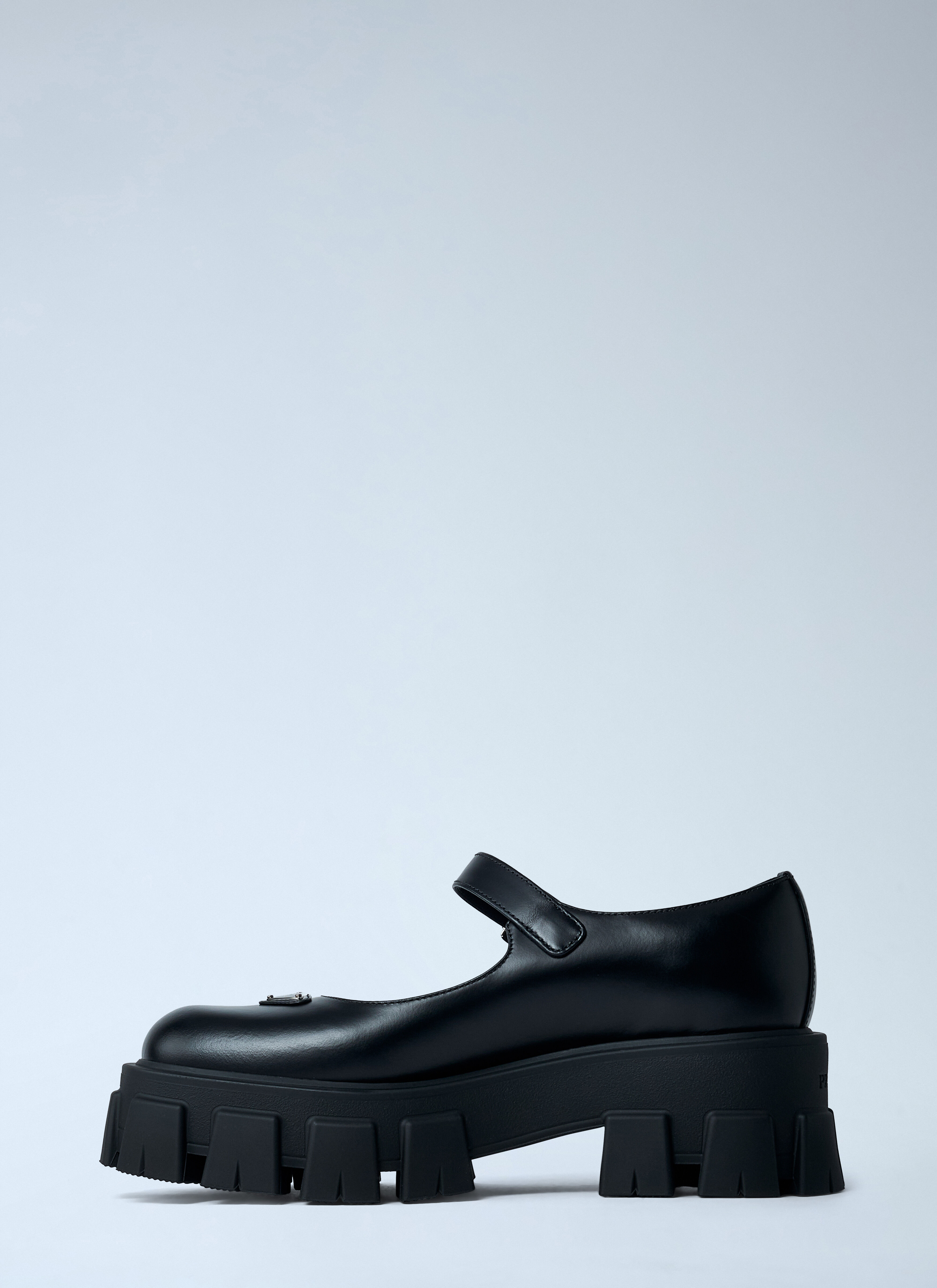 Leather Logo Plaque Platform Flats - 3
