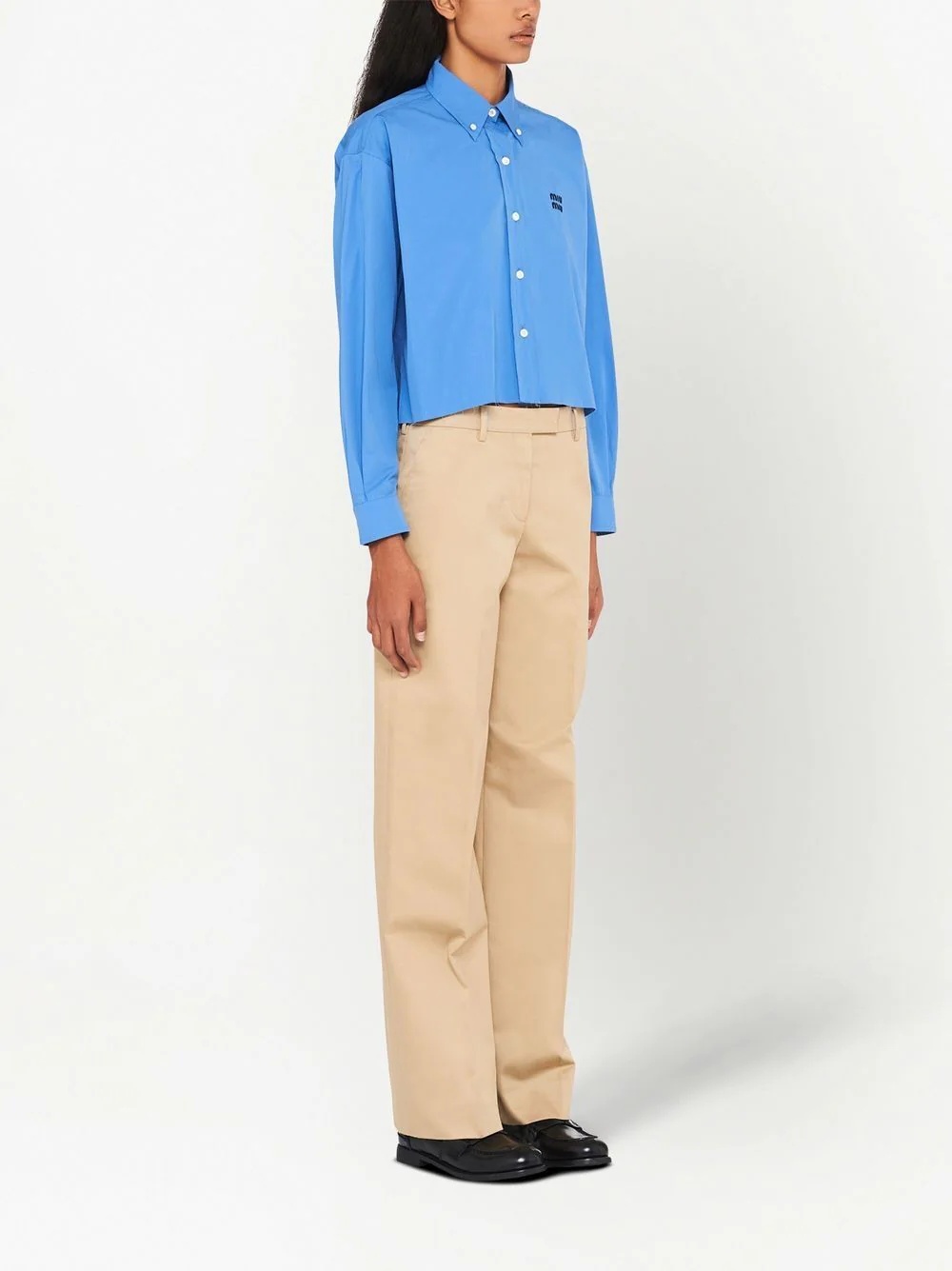 mid-rise straight leg chino trousers - 3