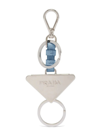 Prada triangle logo-plaque keychain outlook