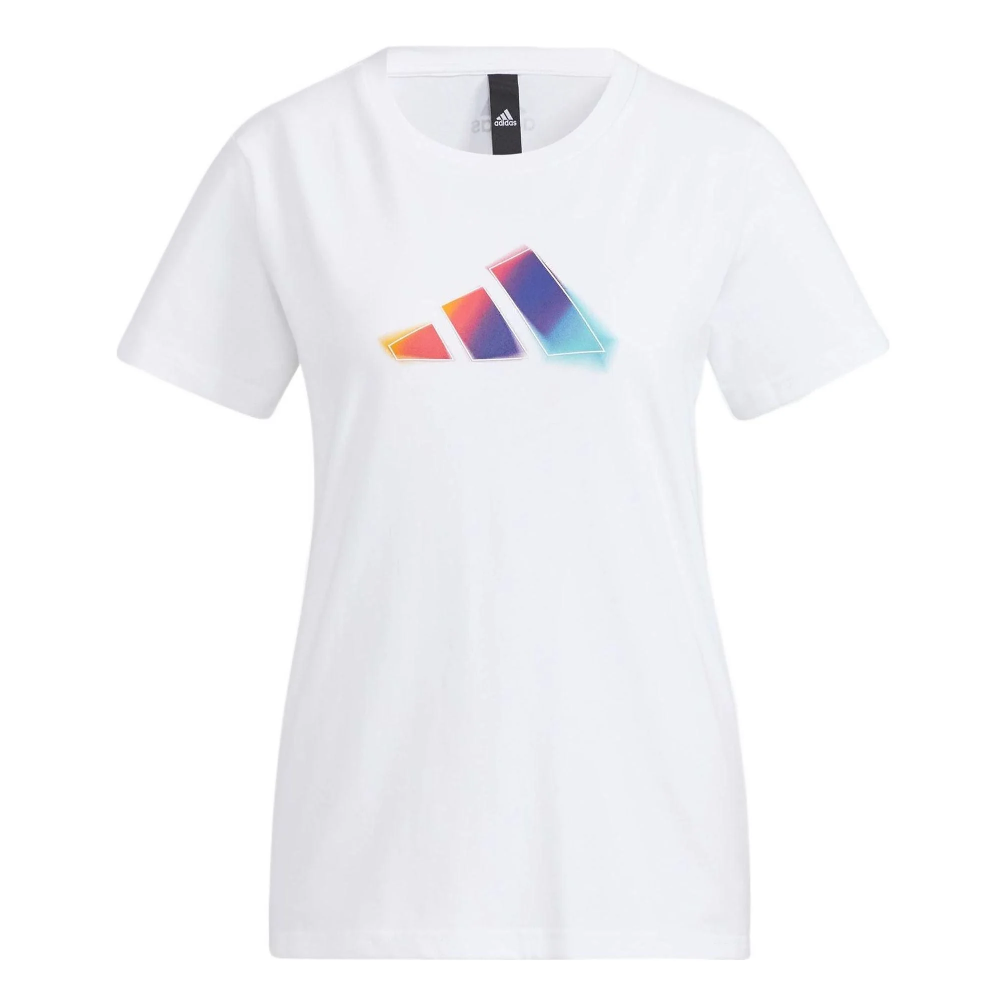 (WMNS) adidas UST 3 Bar T-Shirt 'White Purple' HE9979 - 1