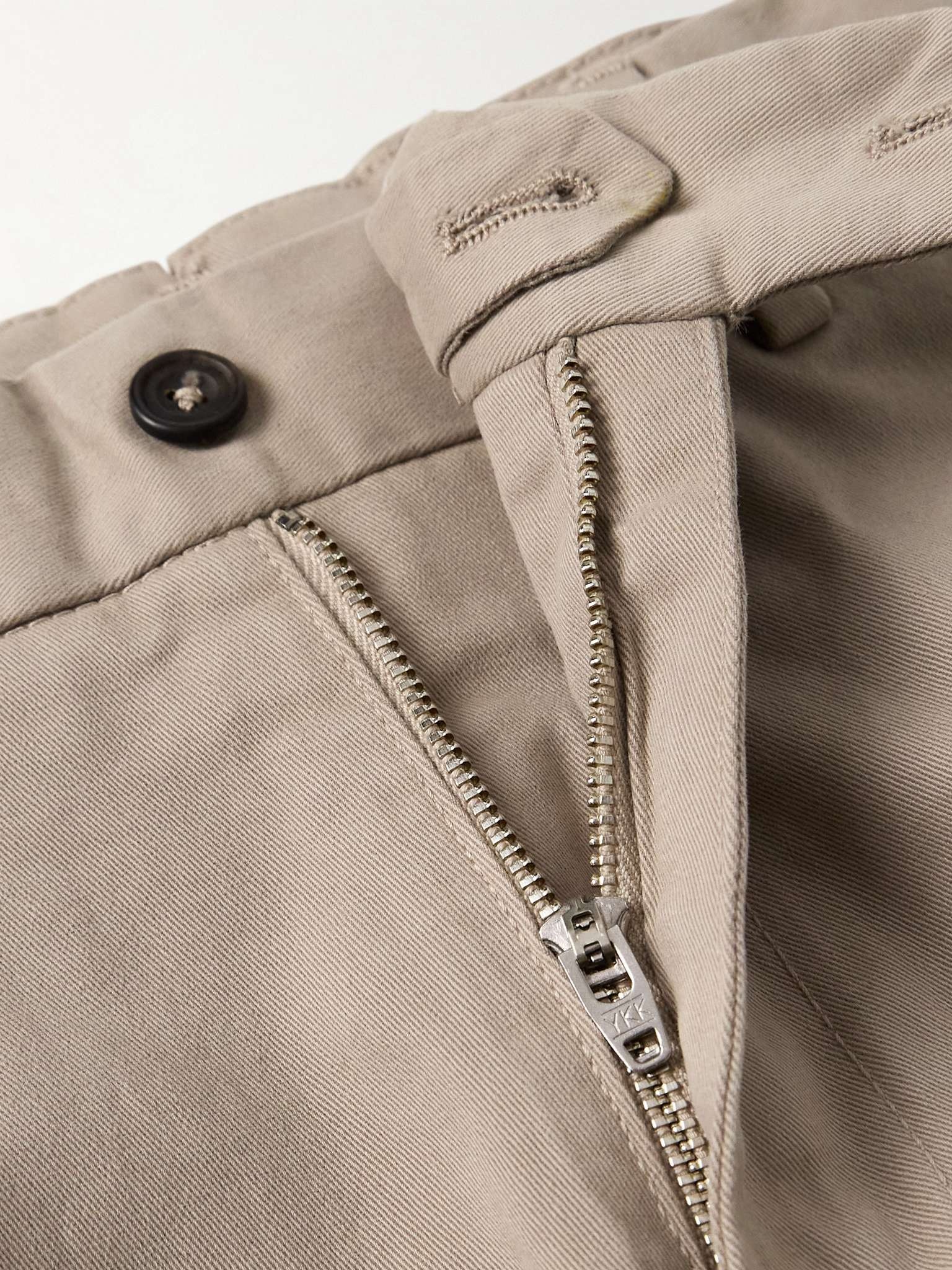 Straight-Leg Cotton-Blend Twill Trousers - 6