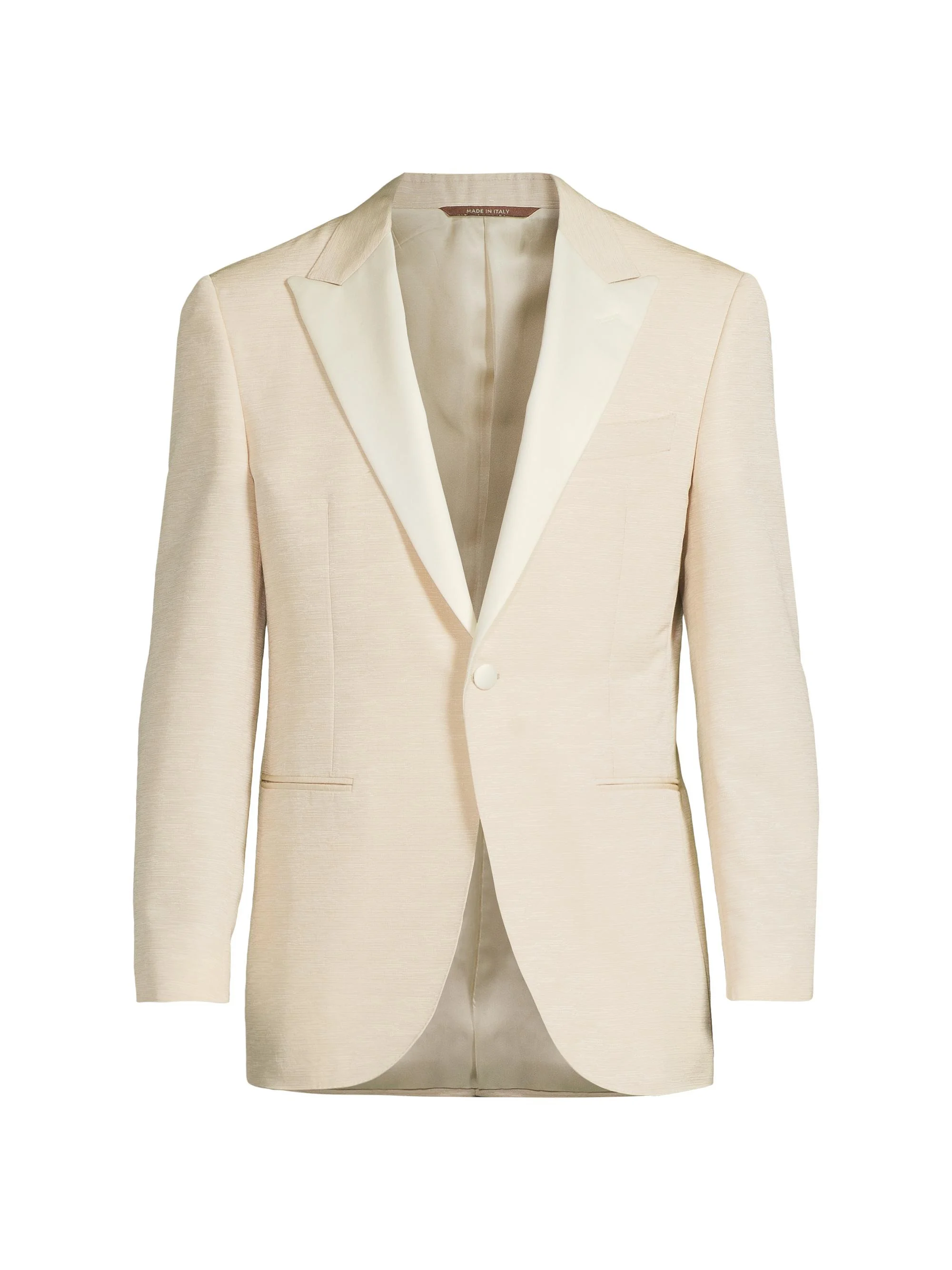 Men's Textured Wool-Silk Dinner Jacket - Cream - 1