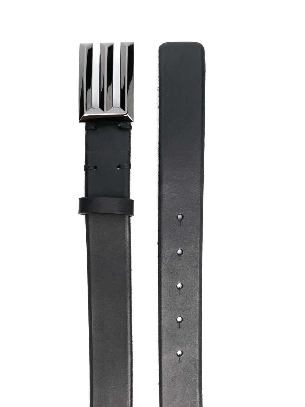 logo-buckle leather belt - 2