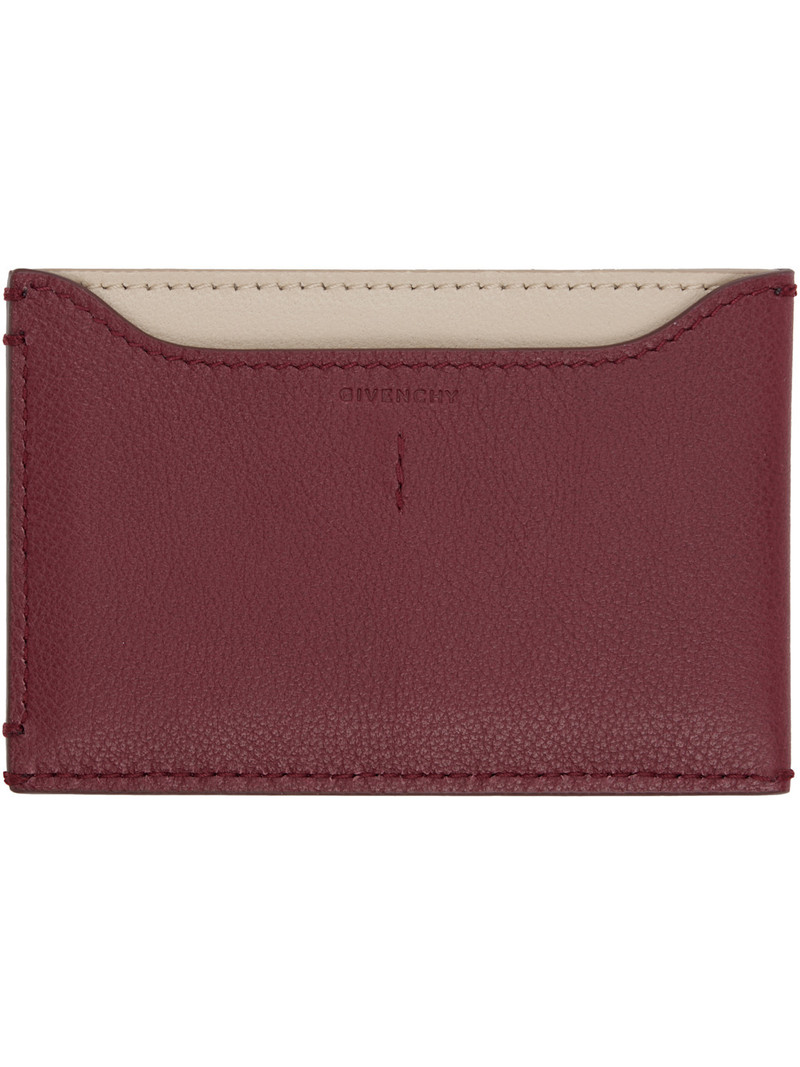 Givenchy Burgundy Calfskin Card Holder outlook