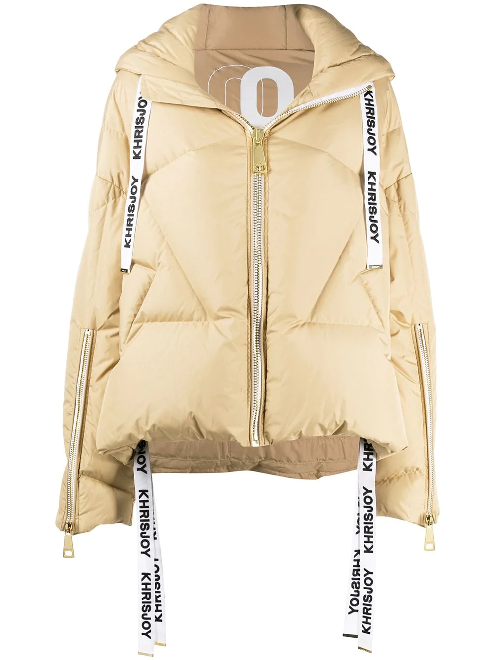 logo drawstring puffer jacket  - 1