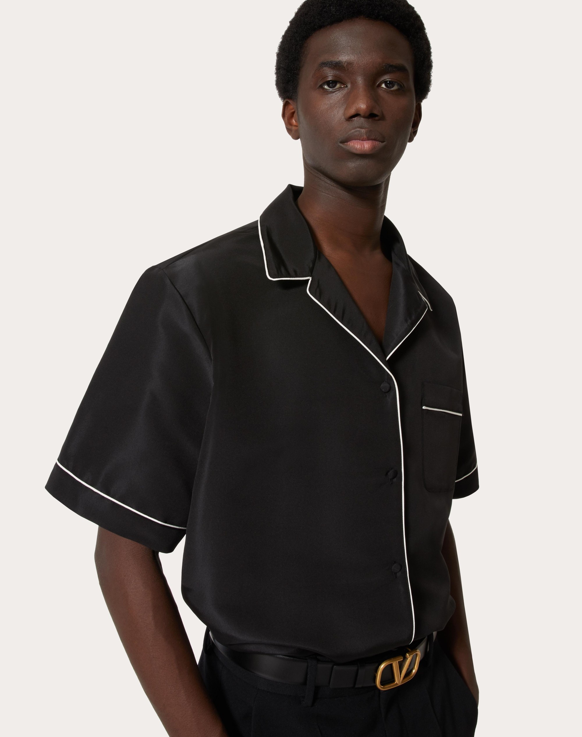 SILK FAILLE SHORT-SLEEVE SHIRT - 5