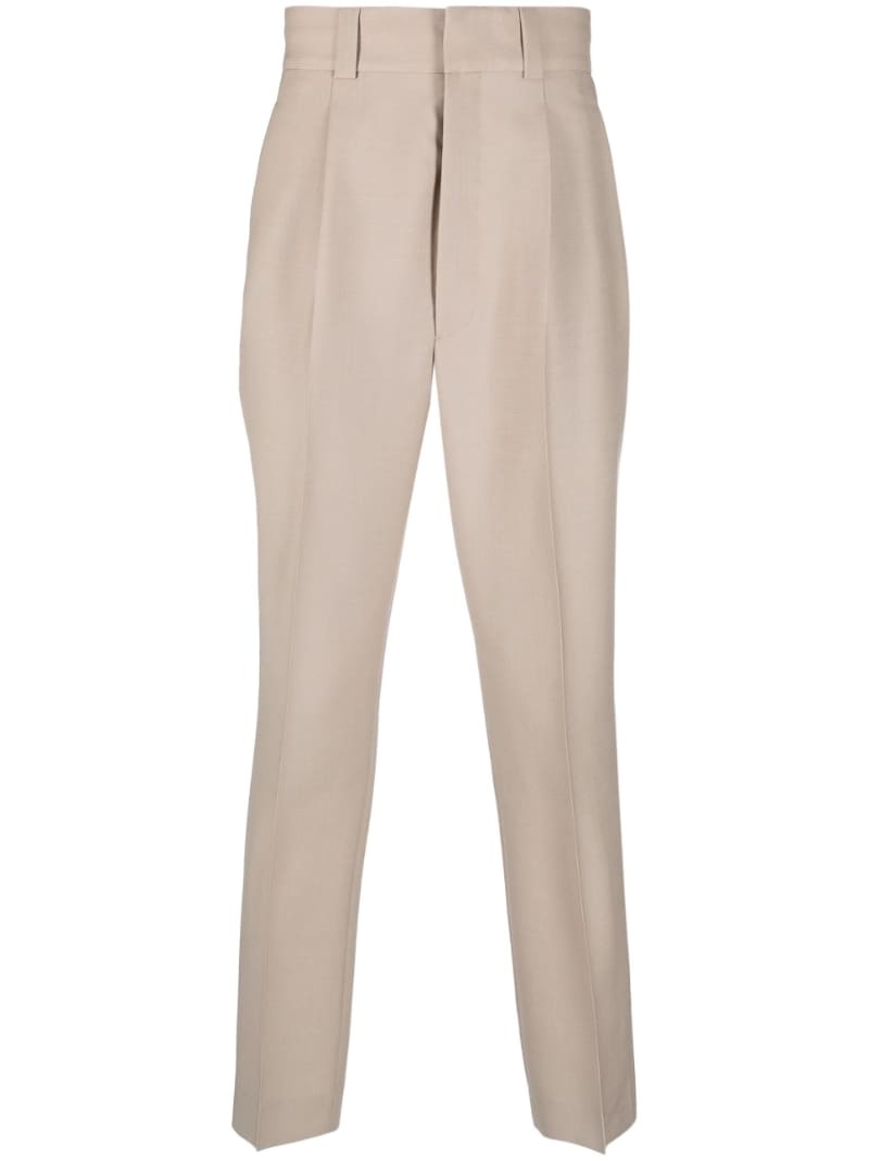 pleated tapered-leg trousers - 1