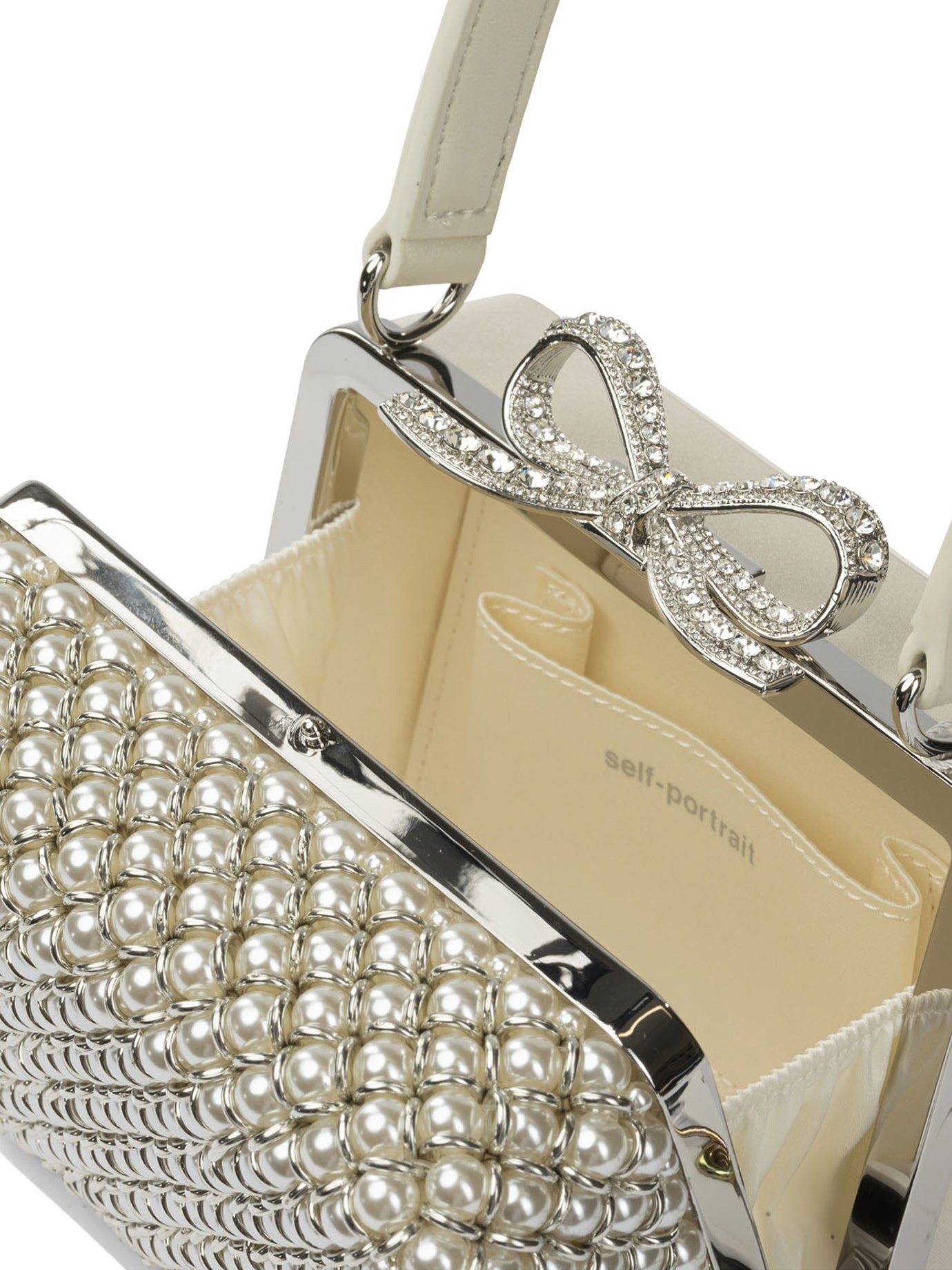Self-portrait Hand Bag With Pearls - 5