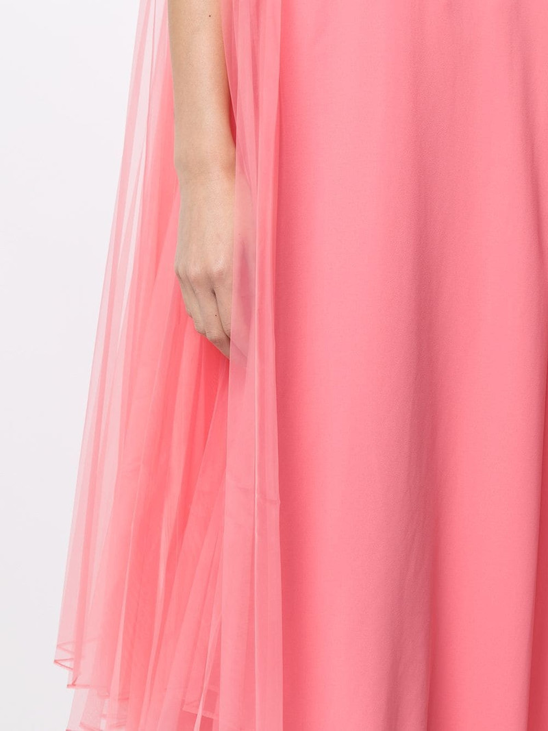 pleated tulle one-shoulder dress 5