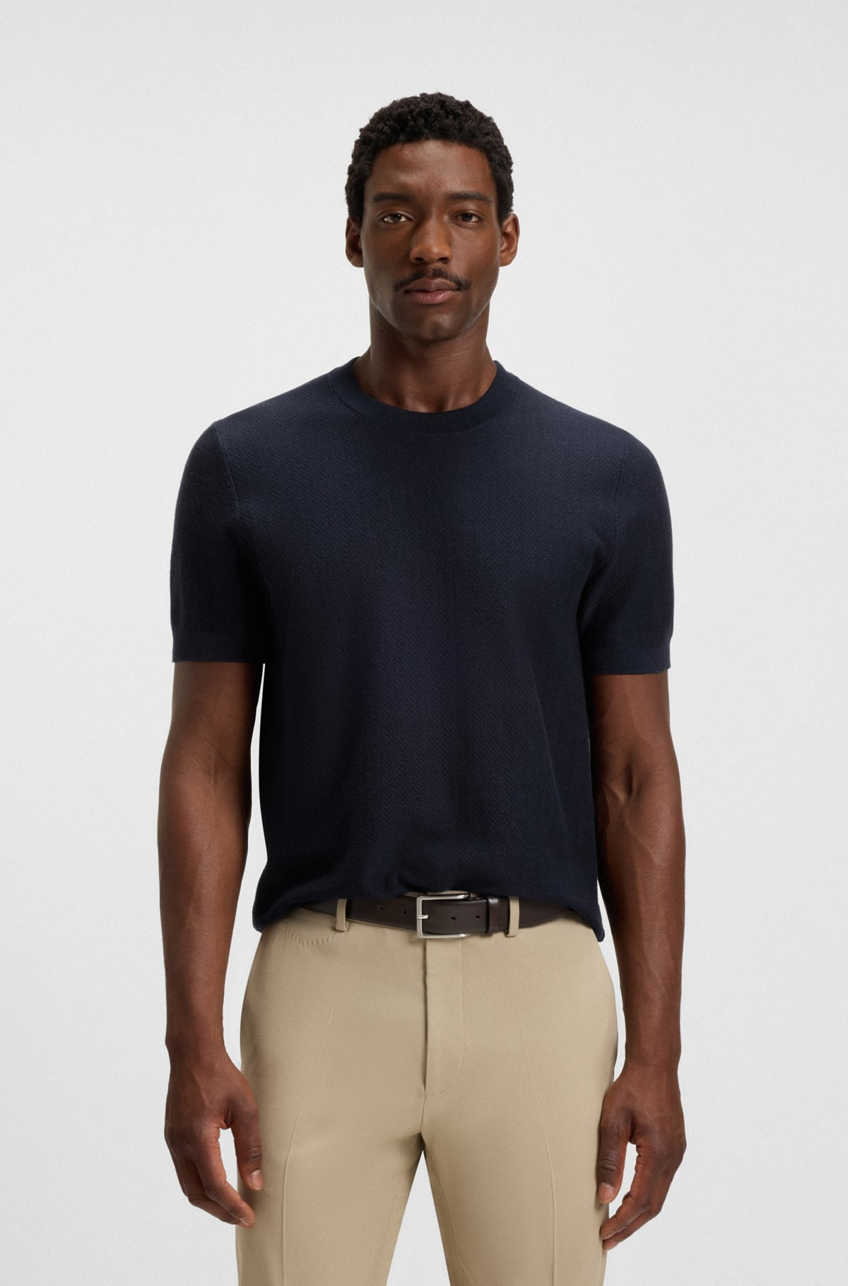 REGULAR-FIT SWEATER IN COTTON AND SILK - 2