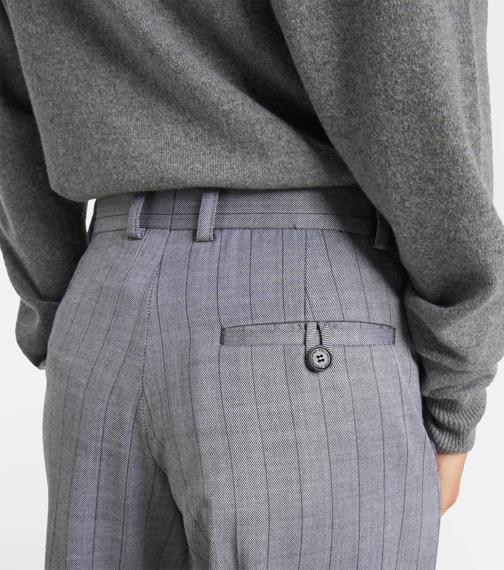 Striped wool wide-leg pants - 6