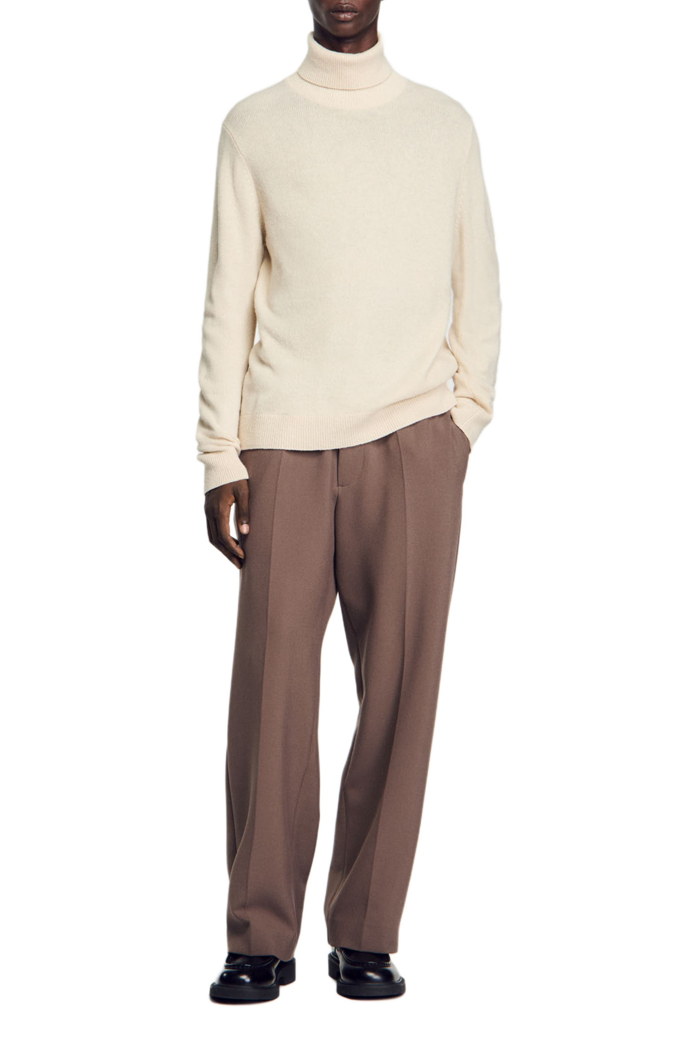 SANDRO Wide-leg trousers in Taupe at Nordstrom - 4